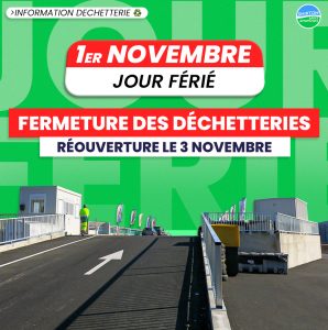 Fermeture déchetterie – Samedi 1 novembre