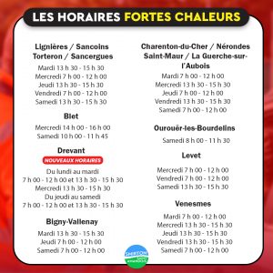 Fortes chaleurs : adaptation des horaires des déchetteries