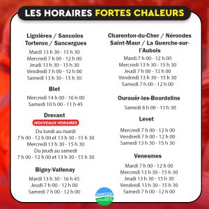 Fortes chaleurs : adaptation des horaires des déchetteries